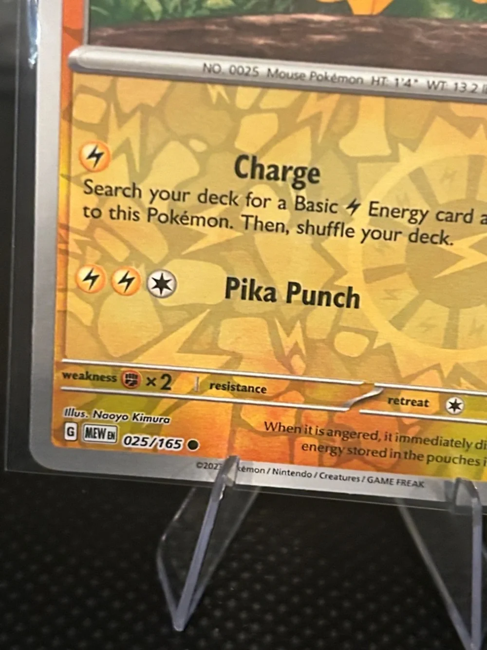 Pokemon Pikachu Reverse Holo 025/165 from the Scarlet & Violet‎ 151 Set M/NM